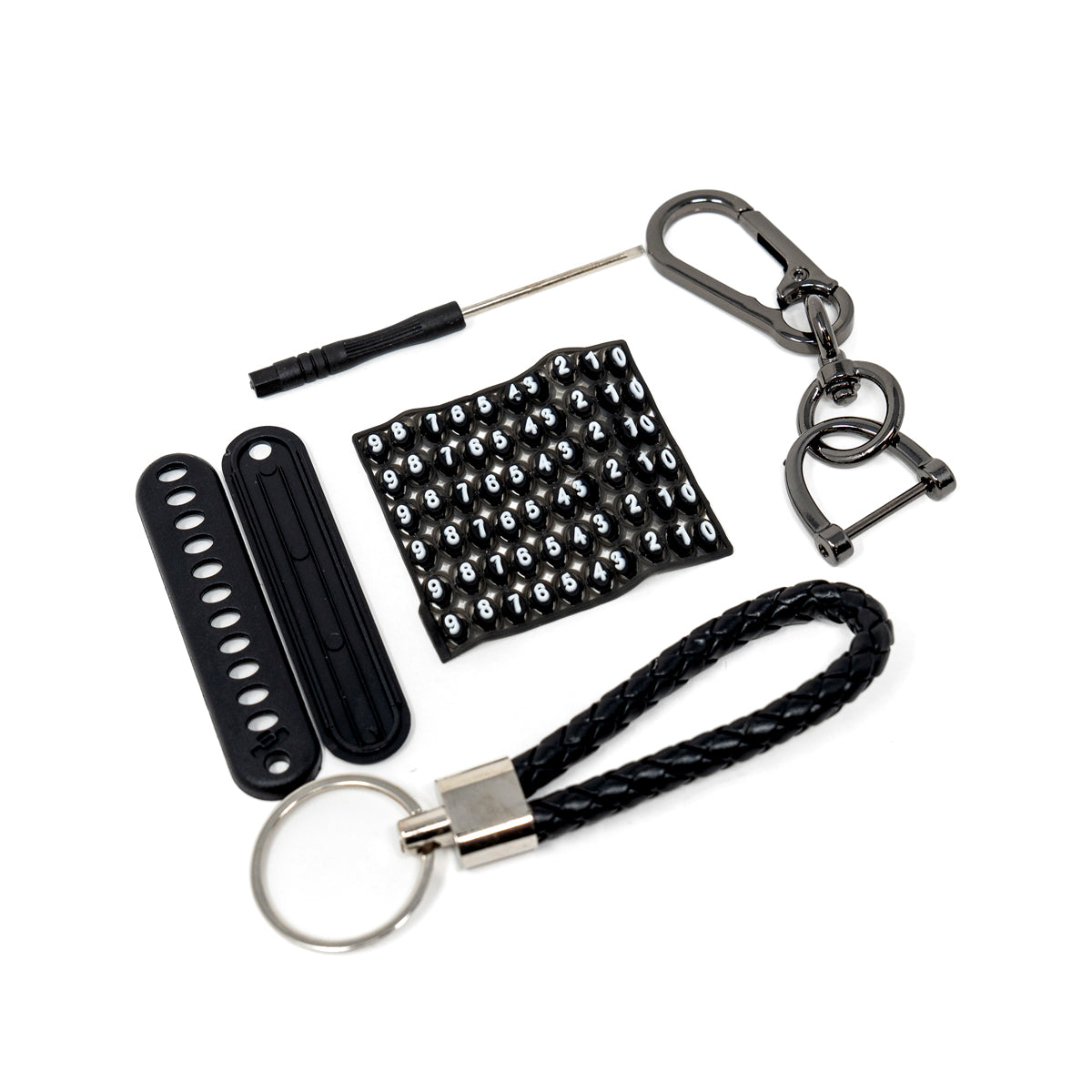 Customizable Black Braided Keychain Set – 3 Pack