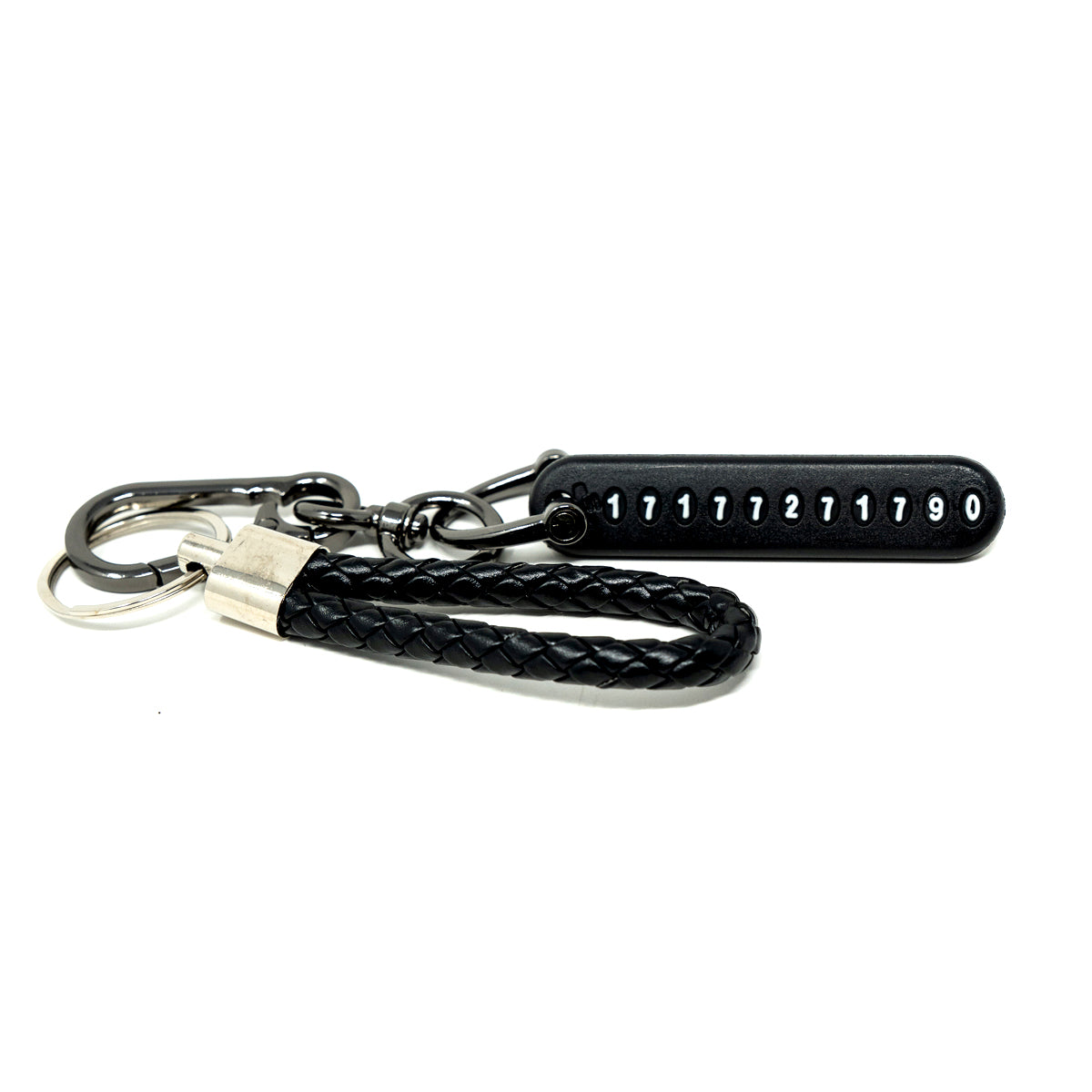 Customizable Black Braided Keychain Set – 3 Pack