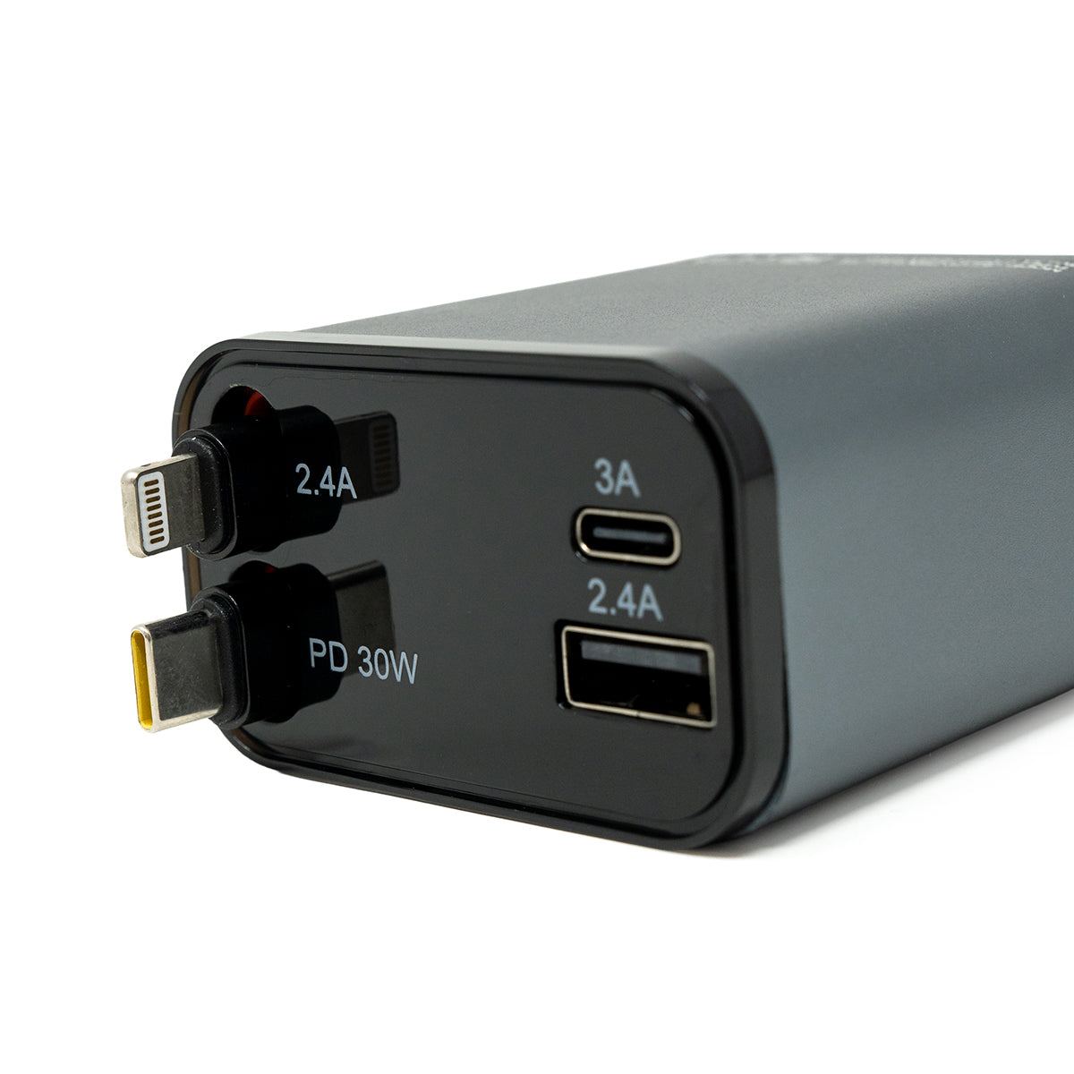 Multi-Port Car Charger – 30W with Retractable Cords