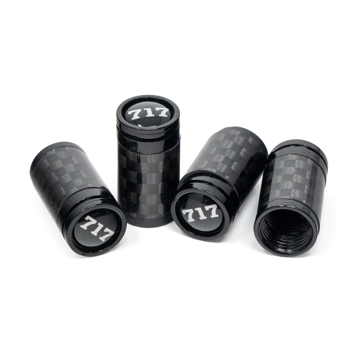 Black Carbon 717 Valve Stem Caps