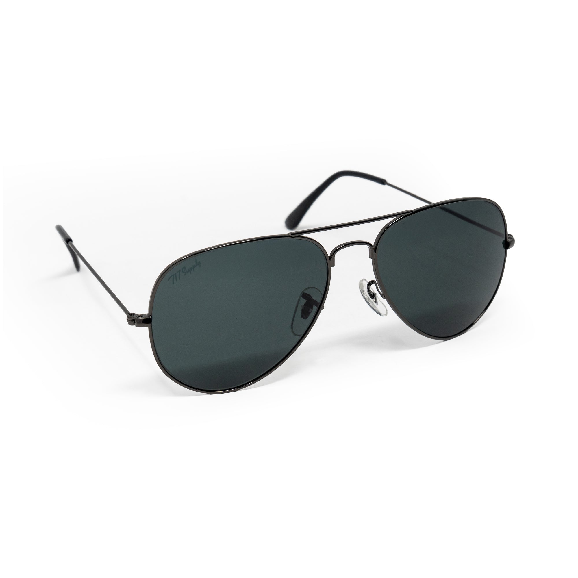 717 Black Aviators Sunglasses