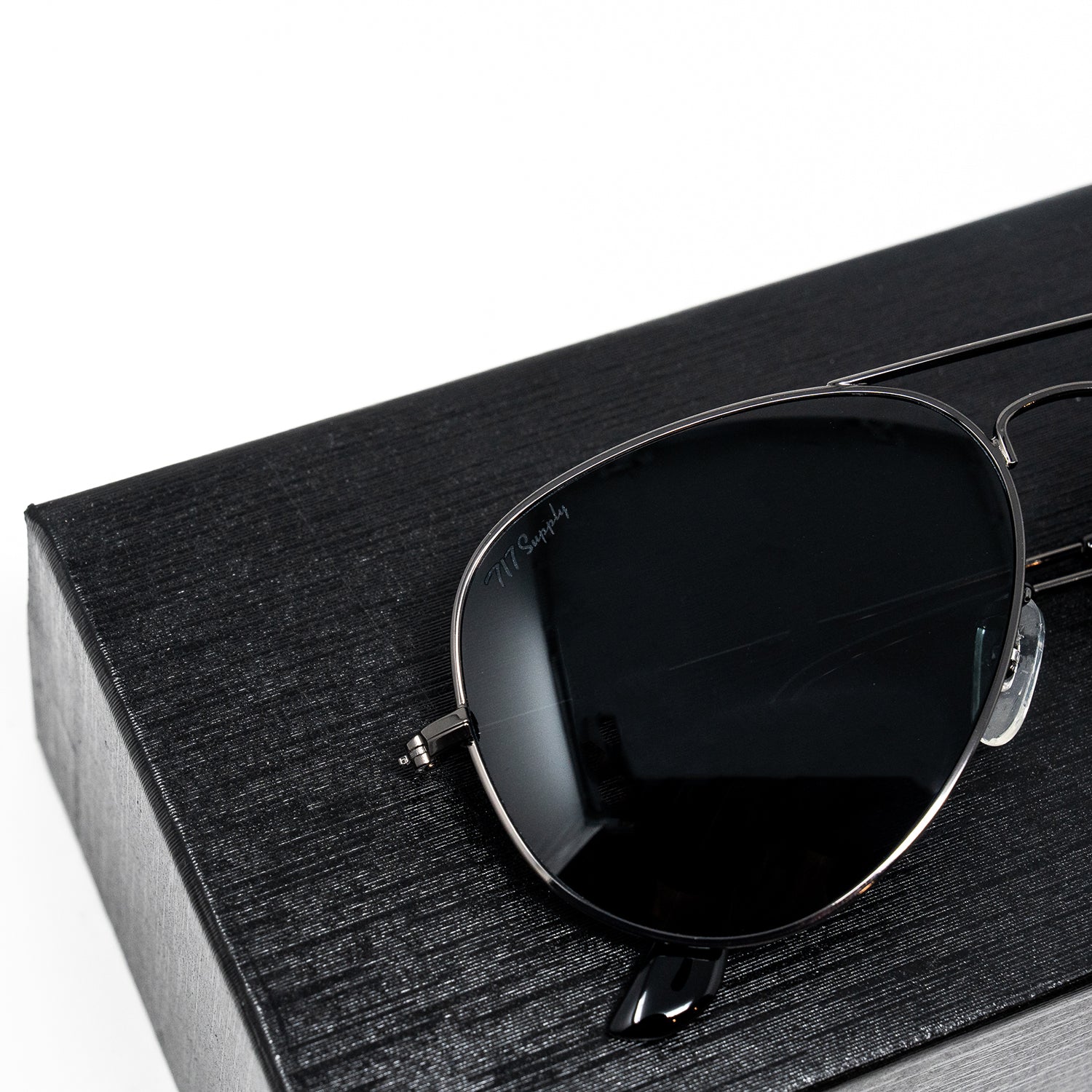 717 Black Aviators Sunglasses