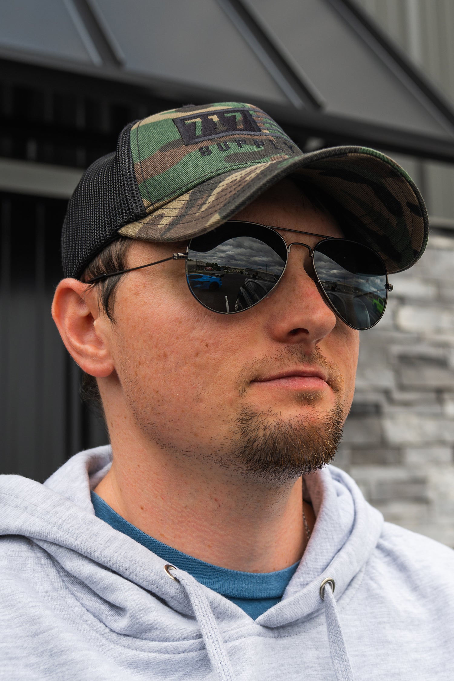 717 Black Aviators Sunglasses