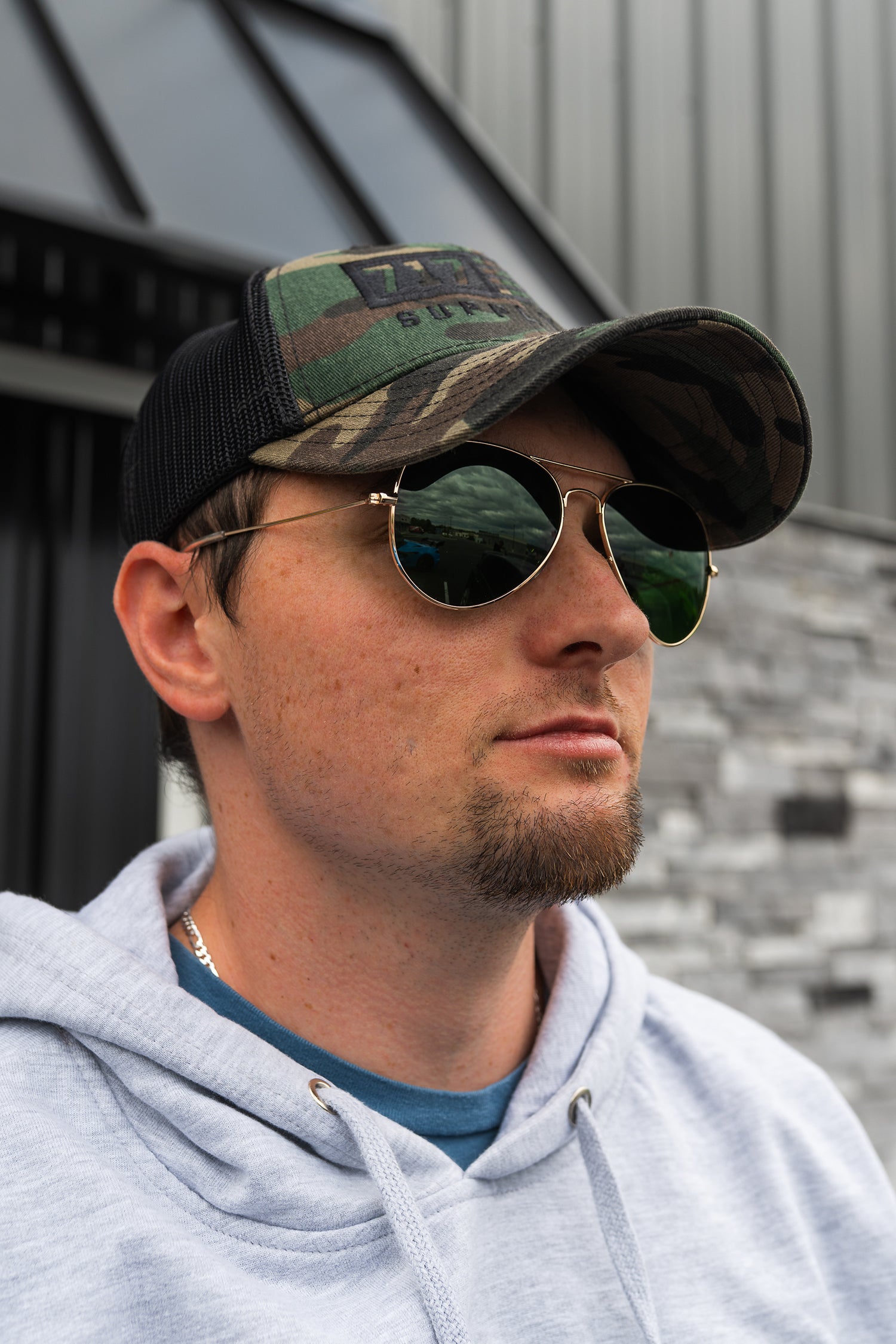 717 Gold Aviators Sunglasses
