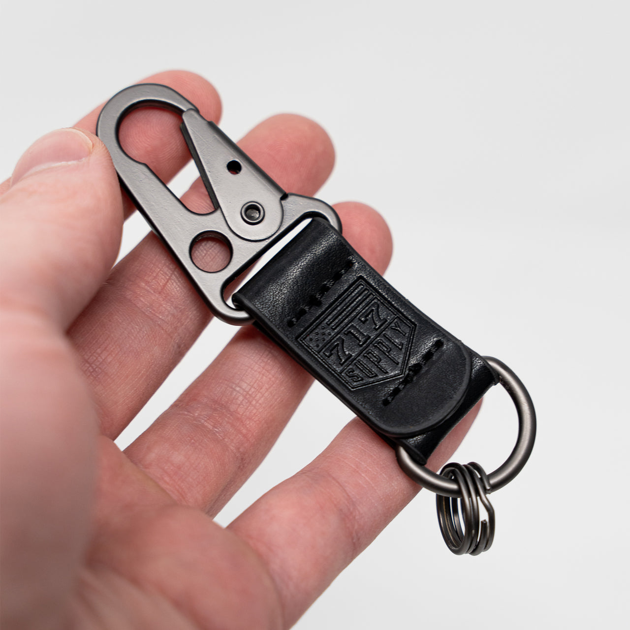 Black Leather 717 Keychain