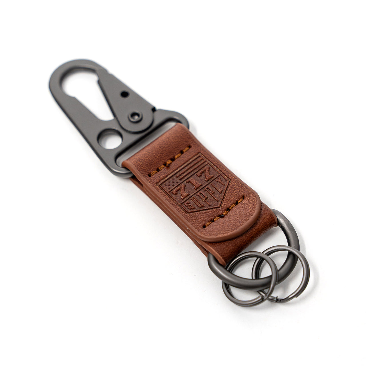 Brown Leather 717 Keychain