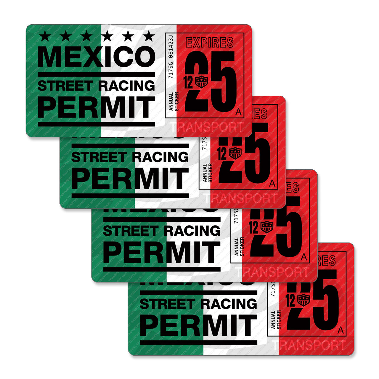 Mexico Street Racing Sticker - Packs of 4