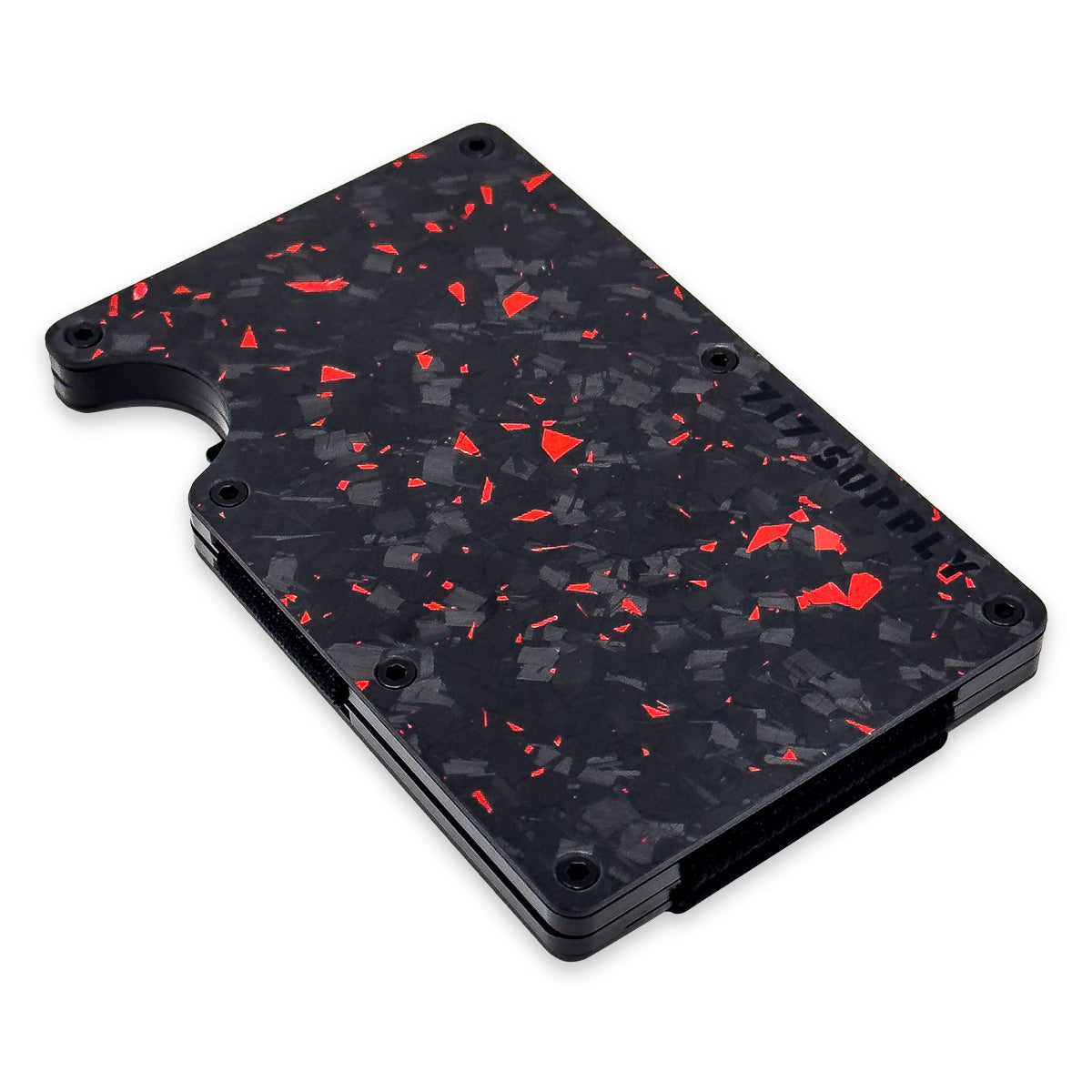 717 Supply Forged Carbon Wallet - Black & Red