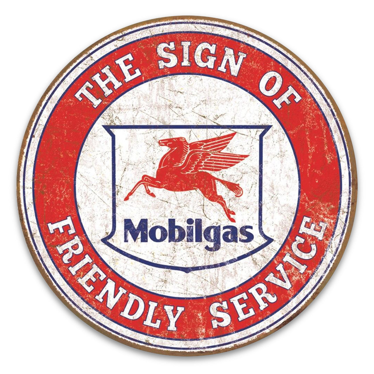 Mobil - Friendly Service Sign