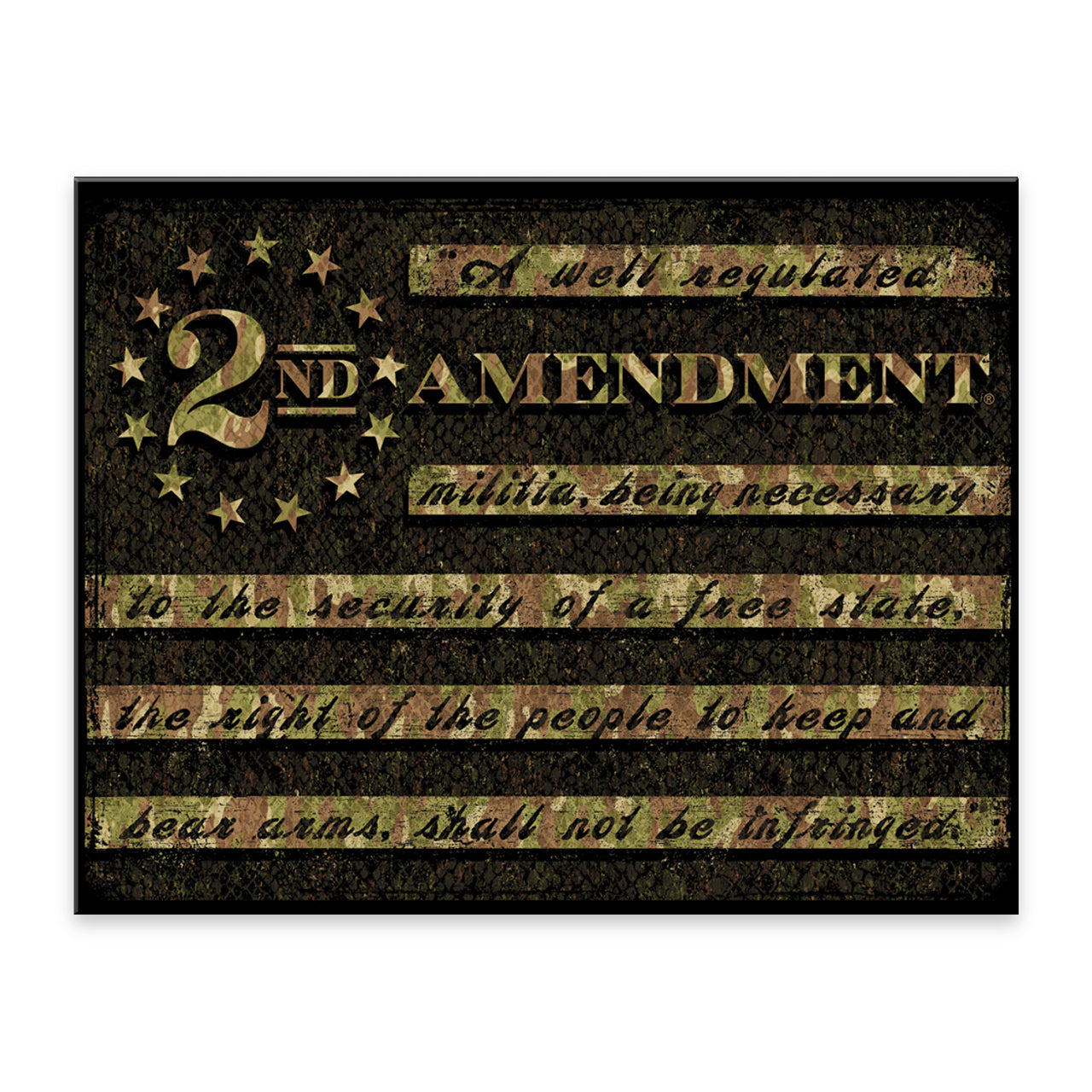 2ND Amendment Camo Flag Sign
