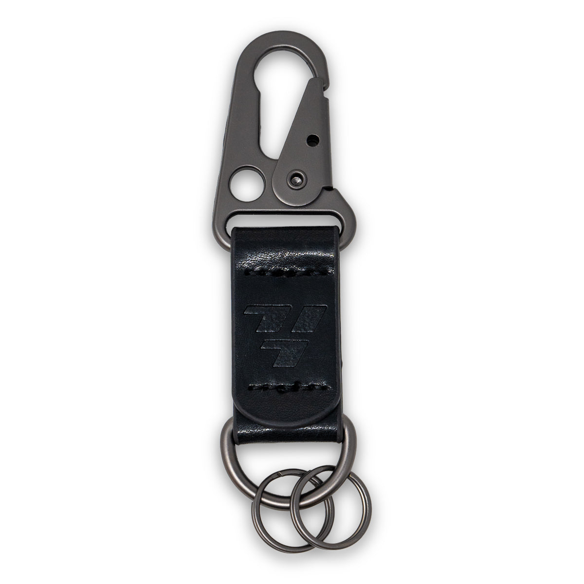 717 Black Leather Keychain