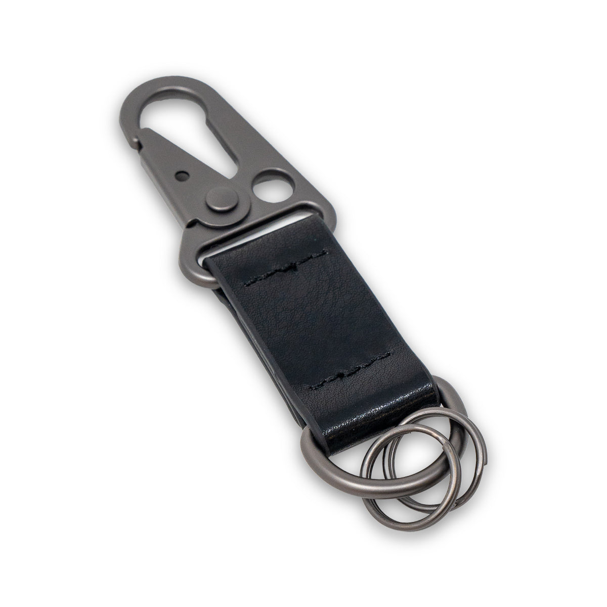 717 Black Leather Keychain