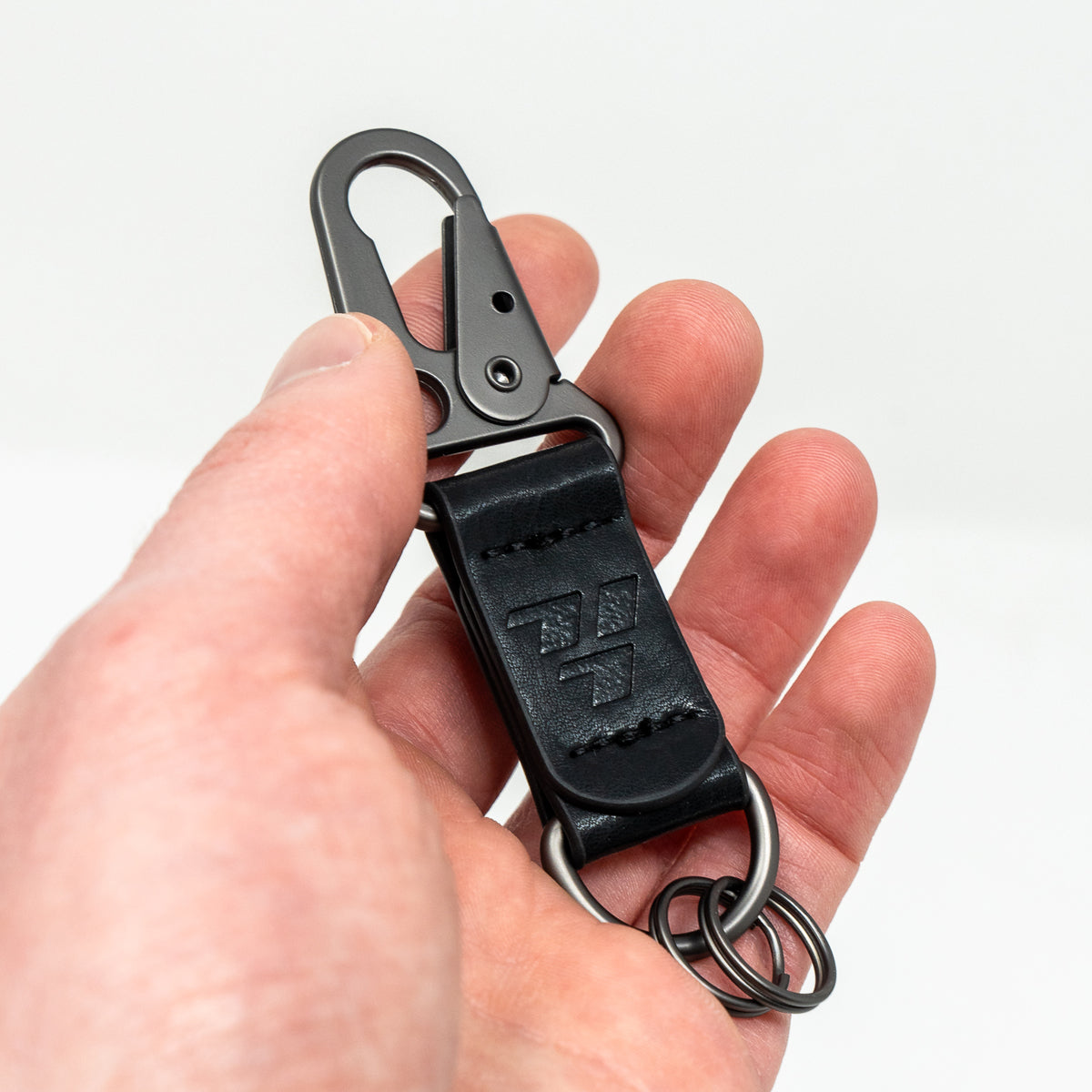 717 Black Leather Keychain