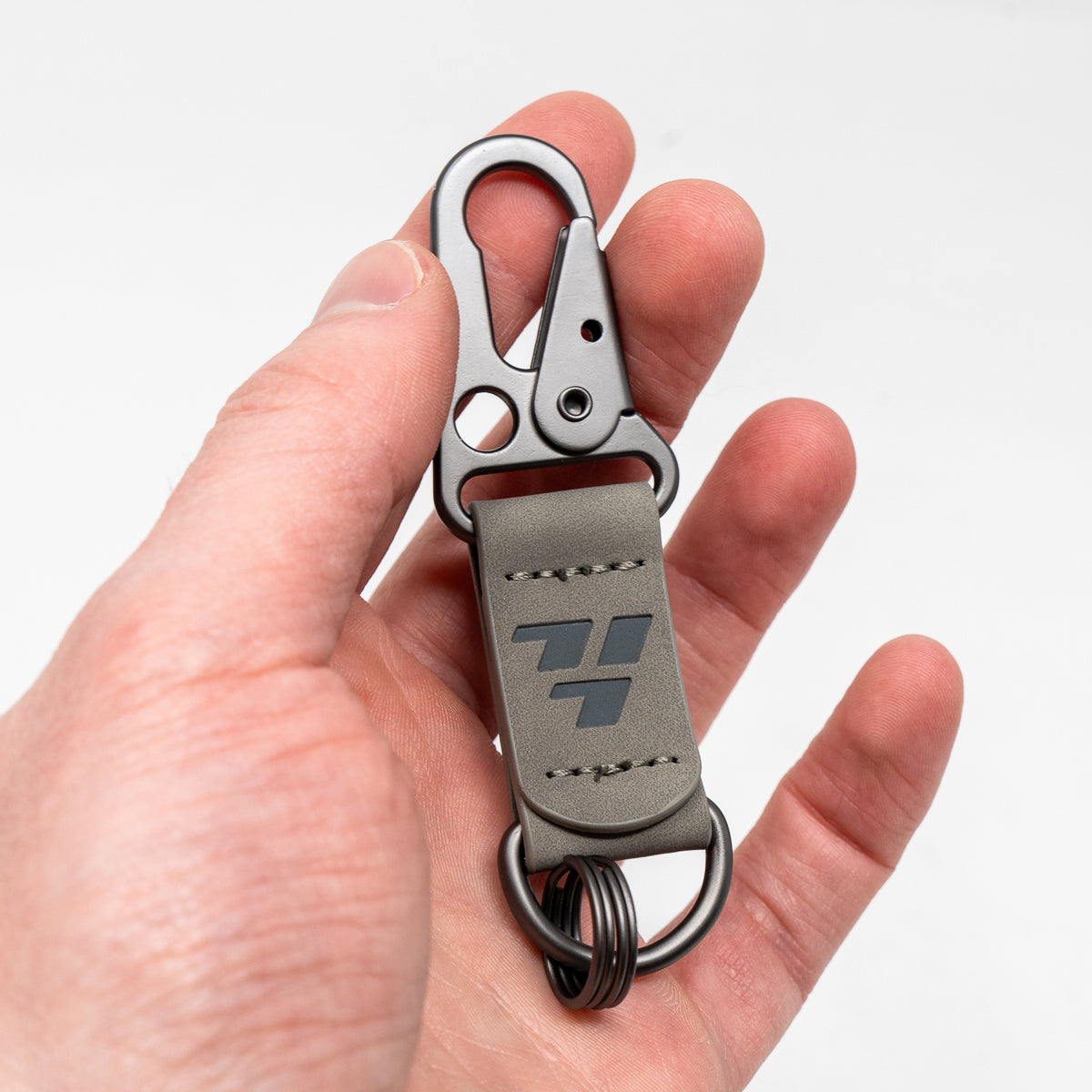 717 Grey Suede Keychain