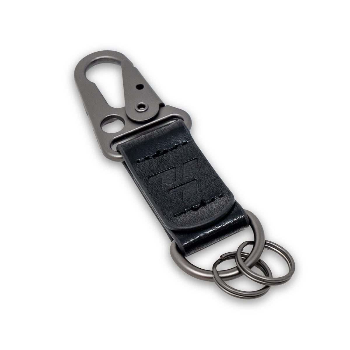 717 Black Leather Keychain