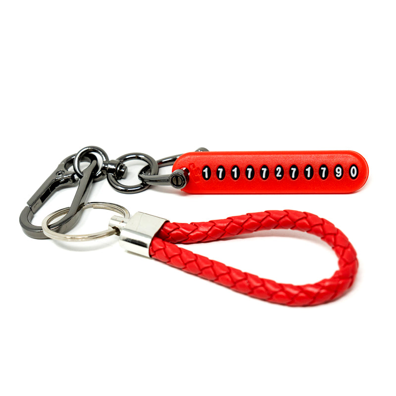 Customizable Red Braided Keychain Set – 3 Pack