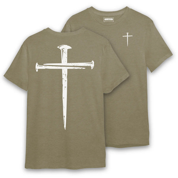 【Paragraph】25ss CROSS T SHIRT Nails_Cross_shirt_olive_61b75f