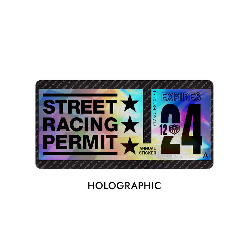 Street Racing Permit Sticker