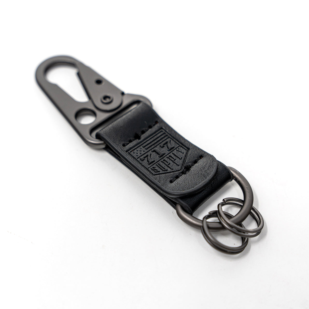 Black Leather 717 Keychain