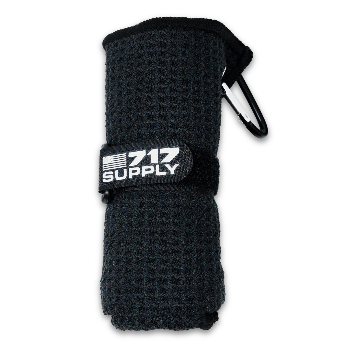 717 Black Golf Towels With Carabiner 3pc Set