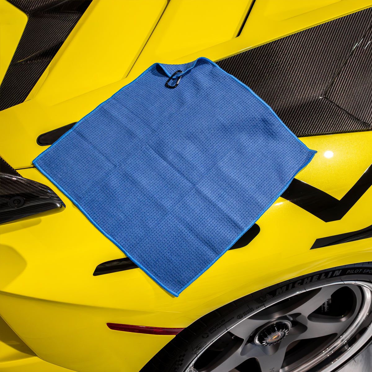 717 Blue Golf Towels With Carabiner 3pc Set