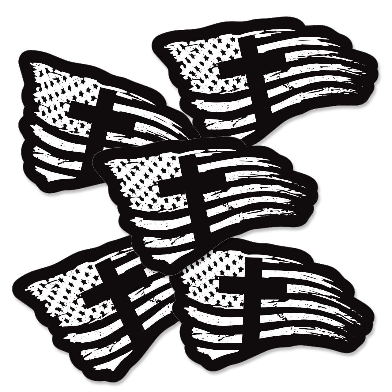 Cross & Flag Sticker - 5 Pack
