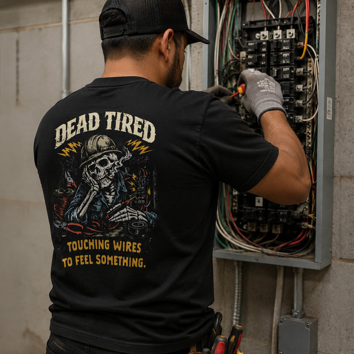 Dead Tired Electrician Shirt