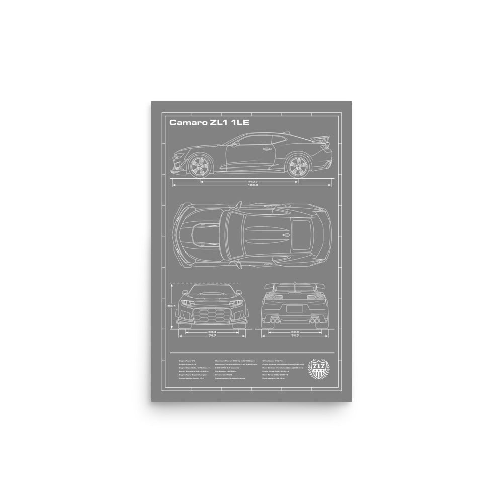 ZL1 1LE Blueprint Poster