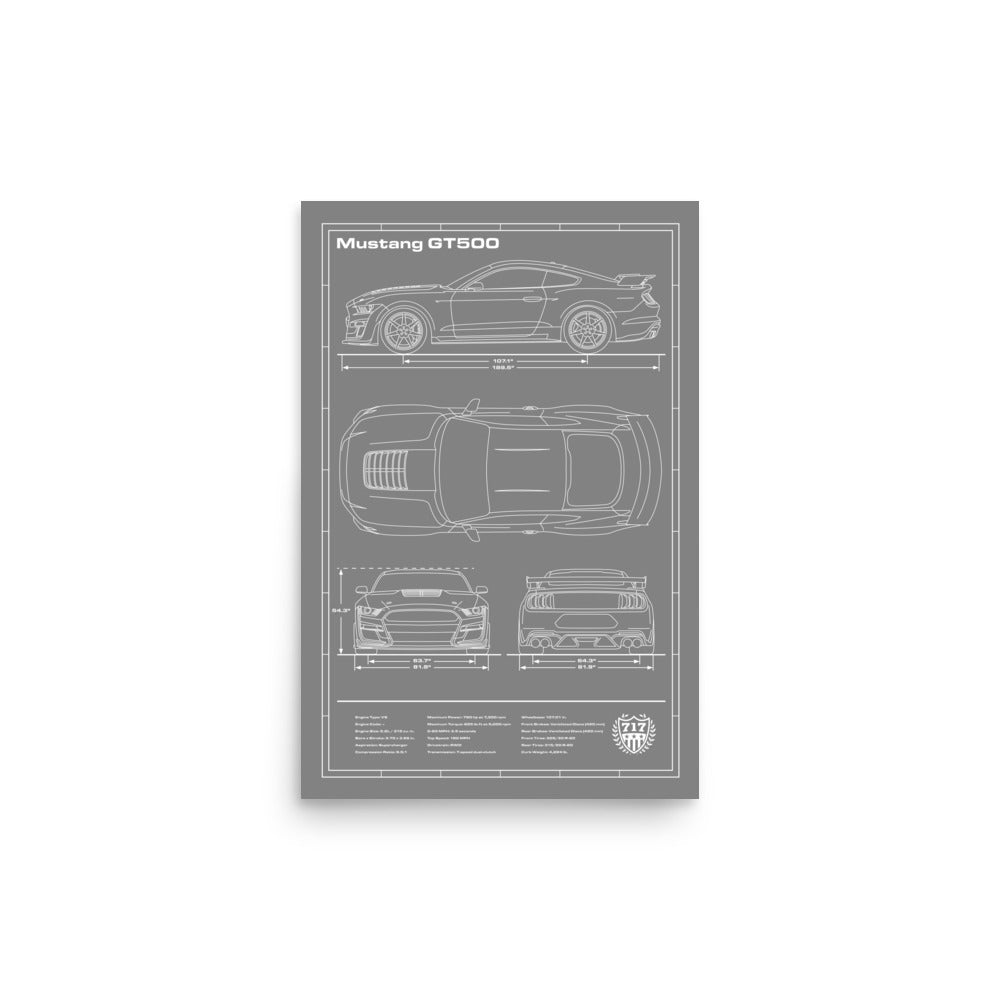 GT500 Blueprint Poster