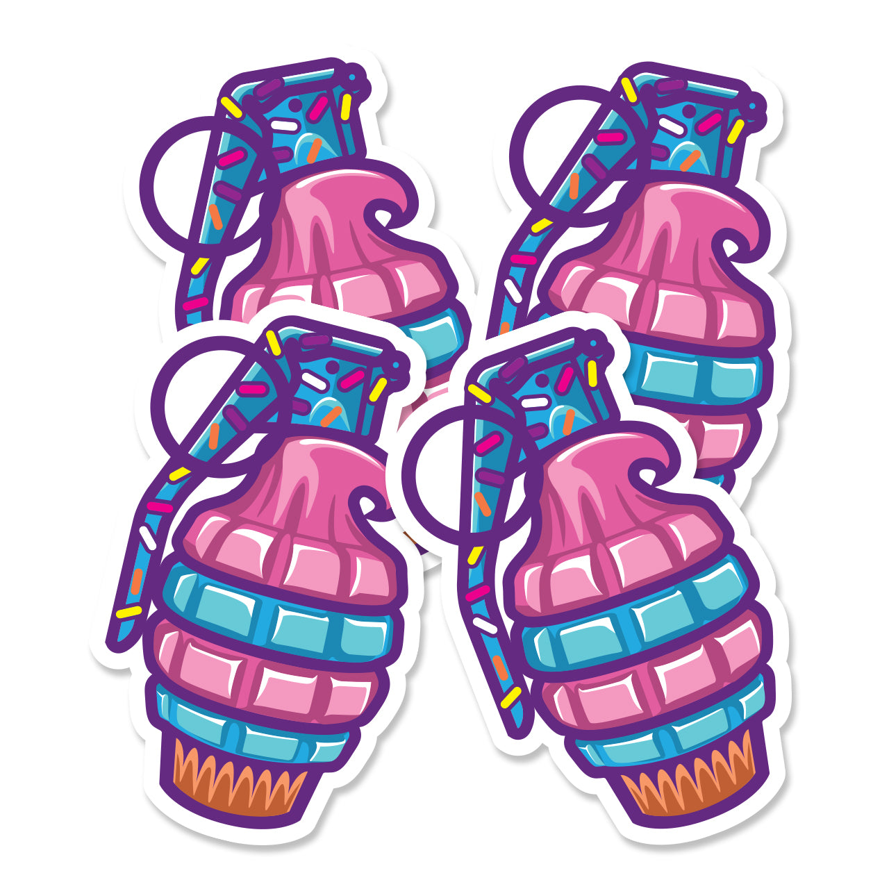 Frenchies Boom Cake Sticker - 4 Pack