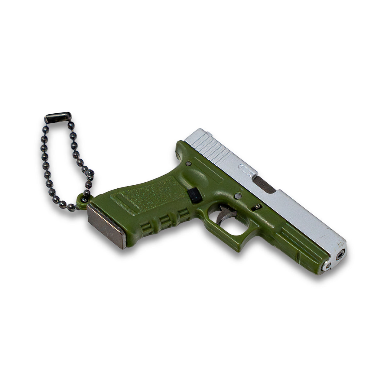 Pew Pew Keychain - Green/Silver