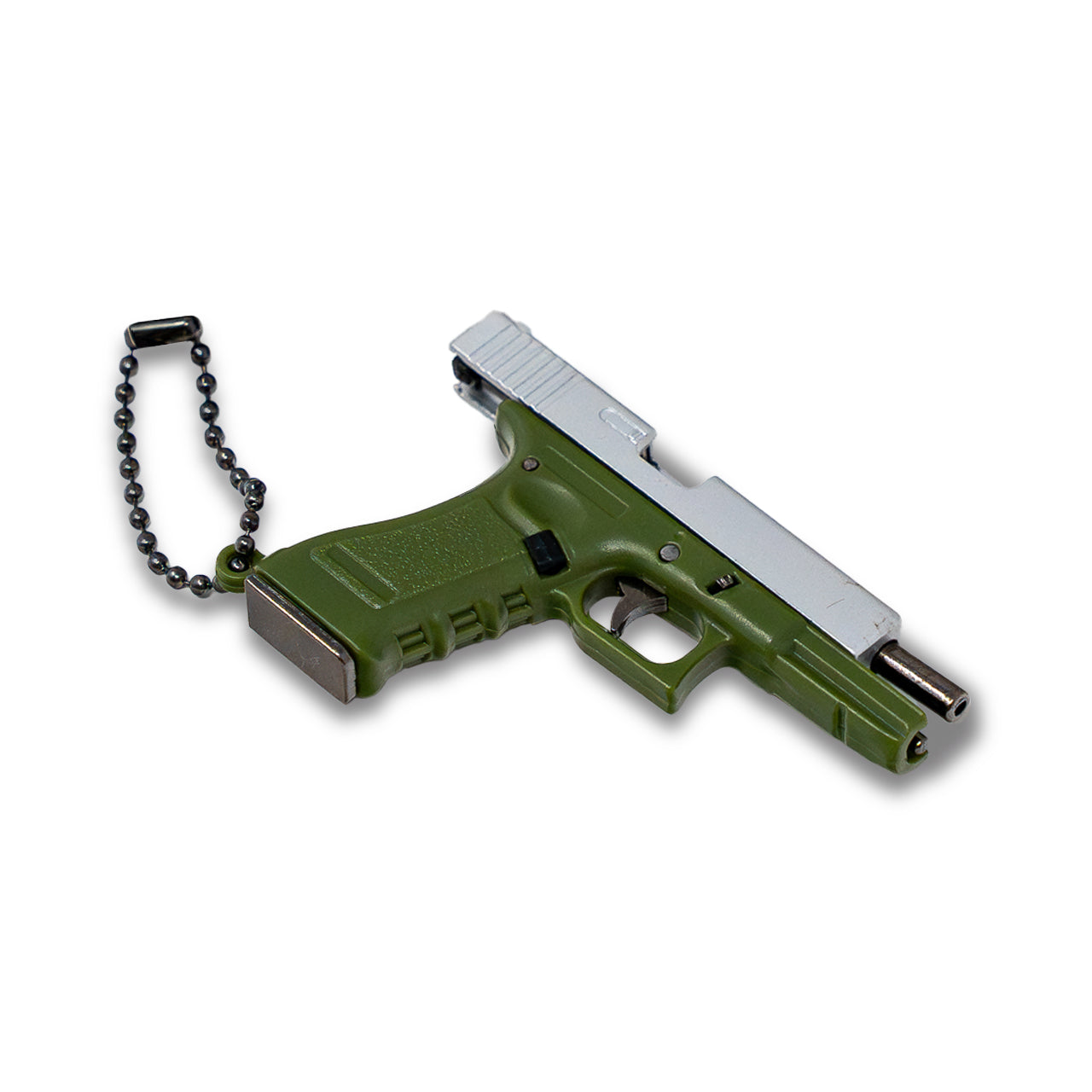 Pew Pew Keychain - Green/Silver