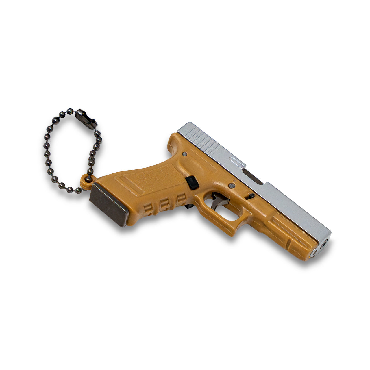 Pew Pew Keychain - Tan/Silver