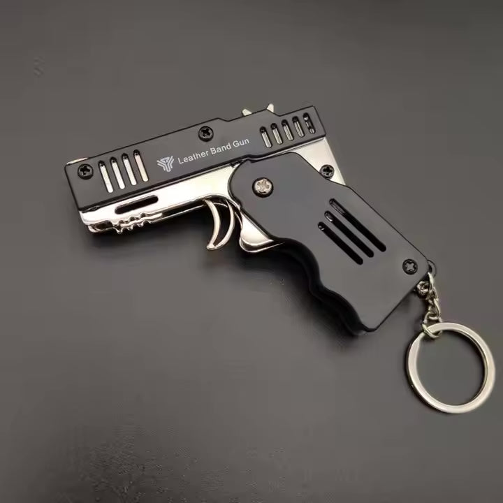 Black Rubber Band Gun Keychain