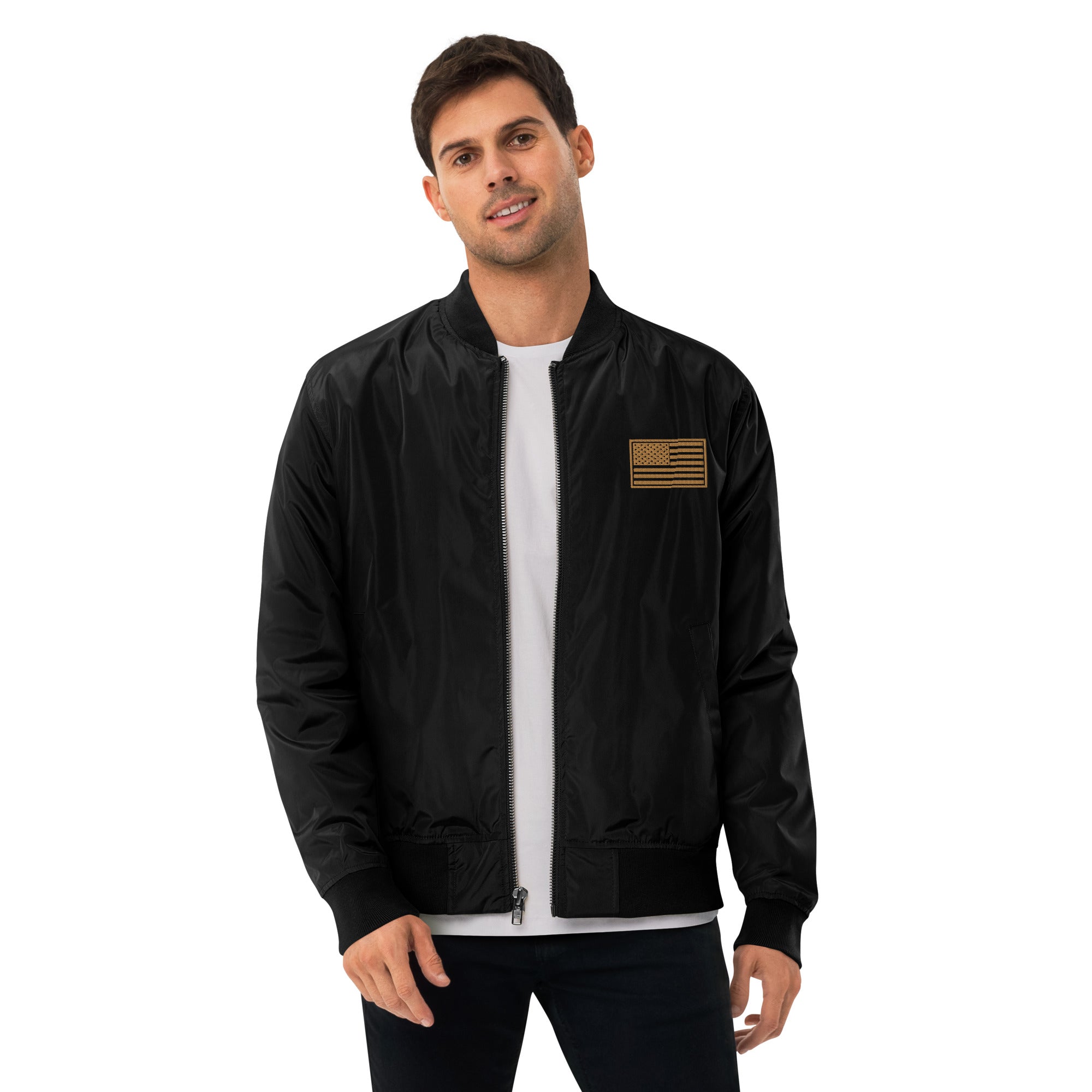 USA Black Bomber Jacket