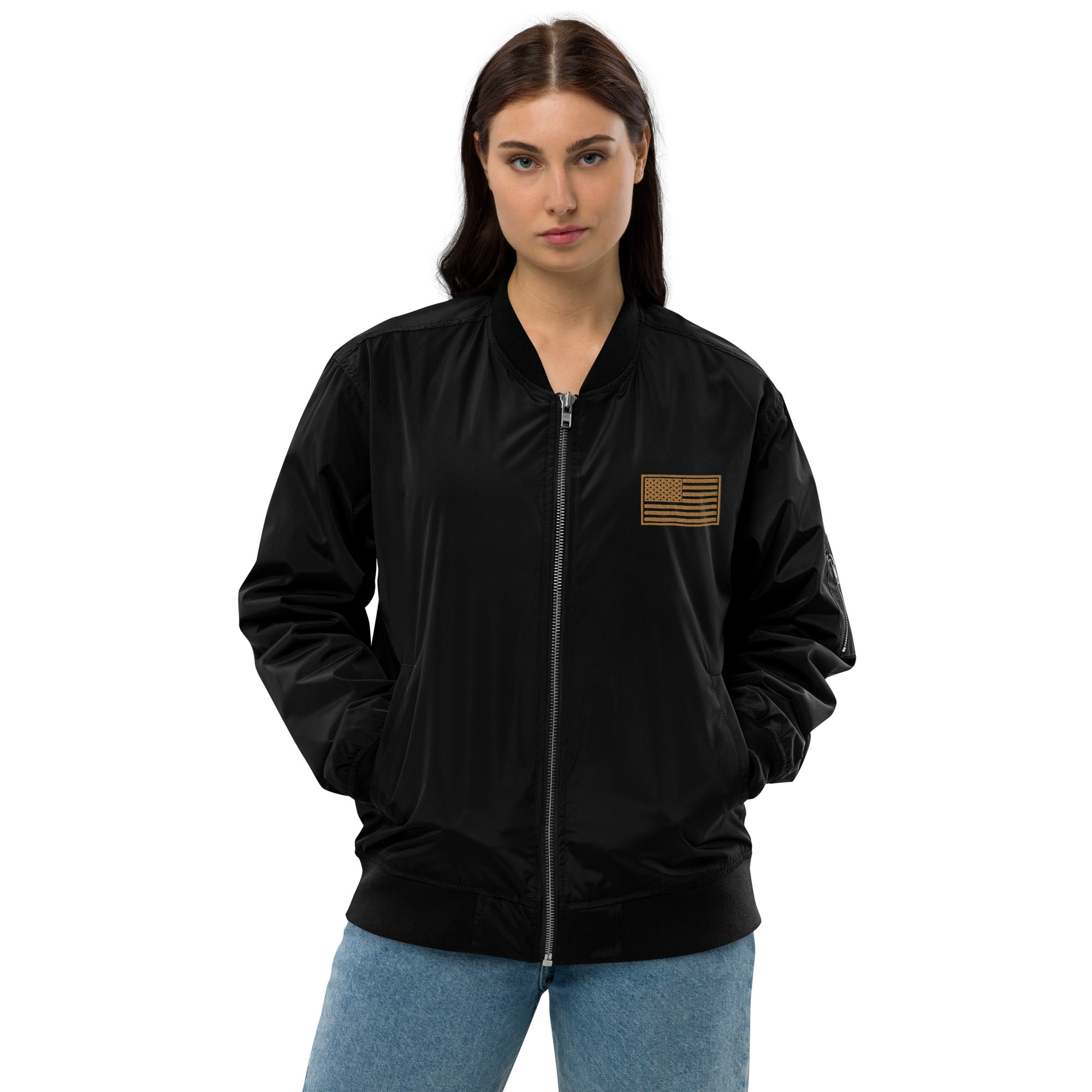 USA Black Bomber Jacket