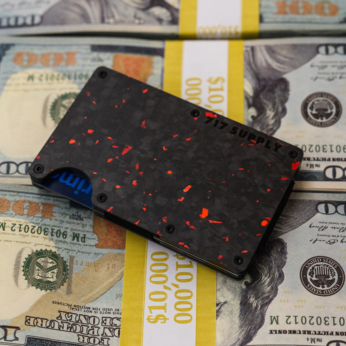 717 Supply Forged Carbon Wallet - Black & Red