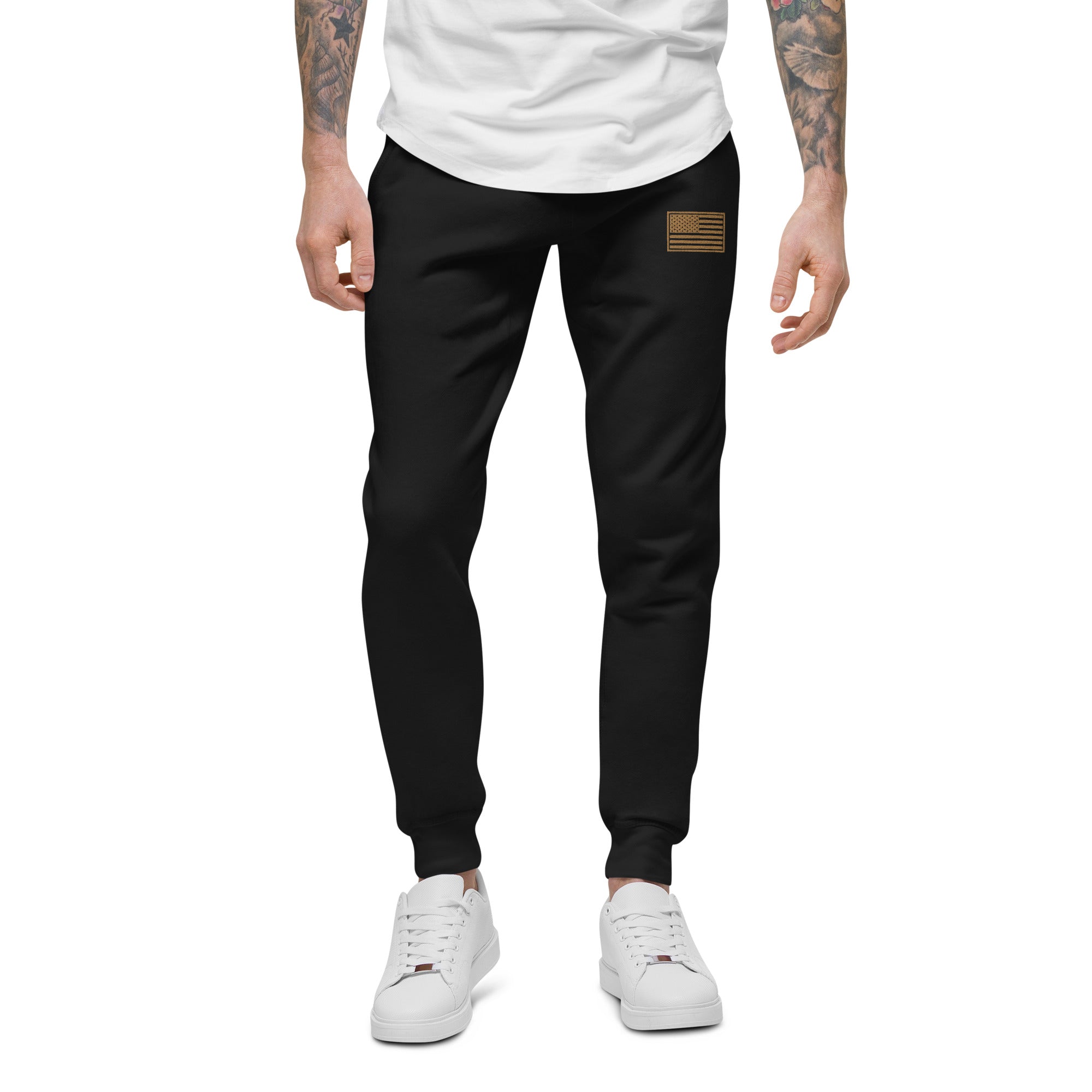 Gold Flag Black Joggers