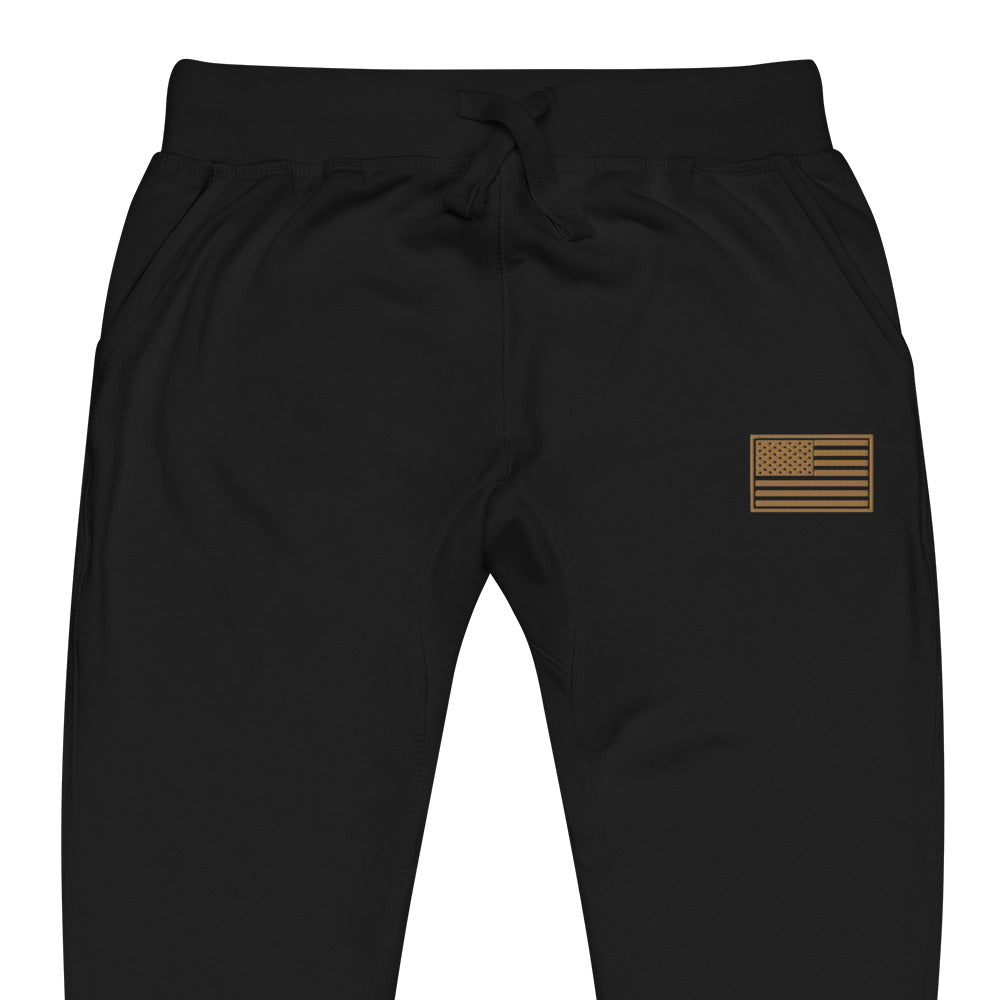 Gold Flag Black Joggers