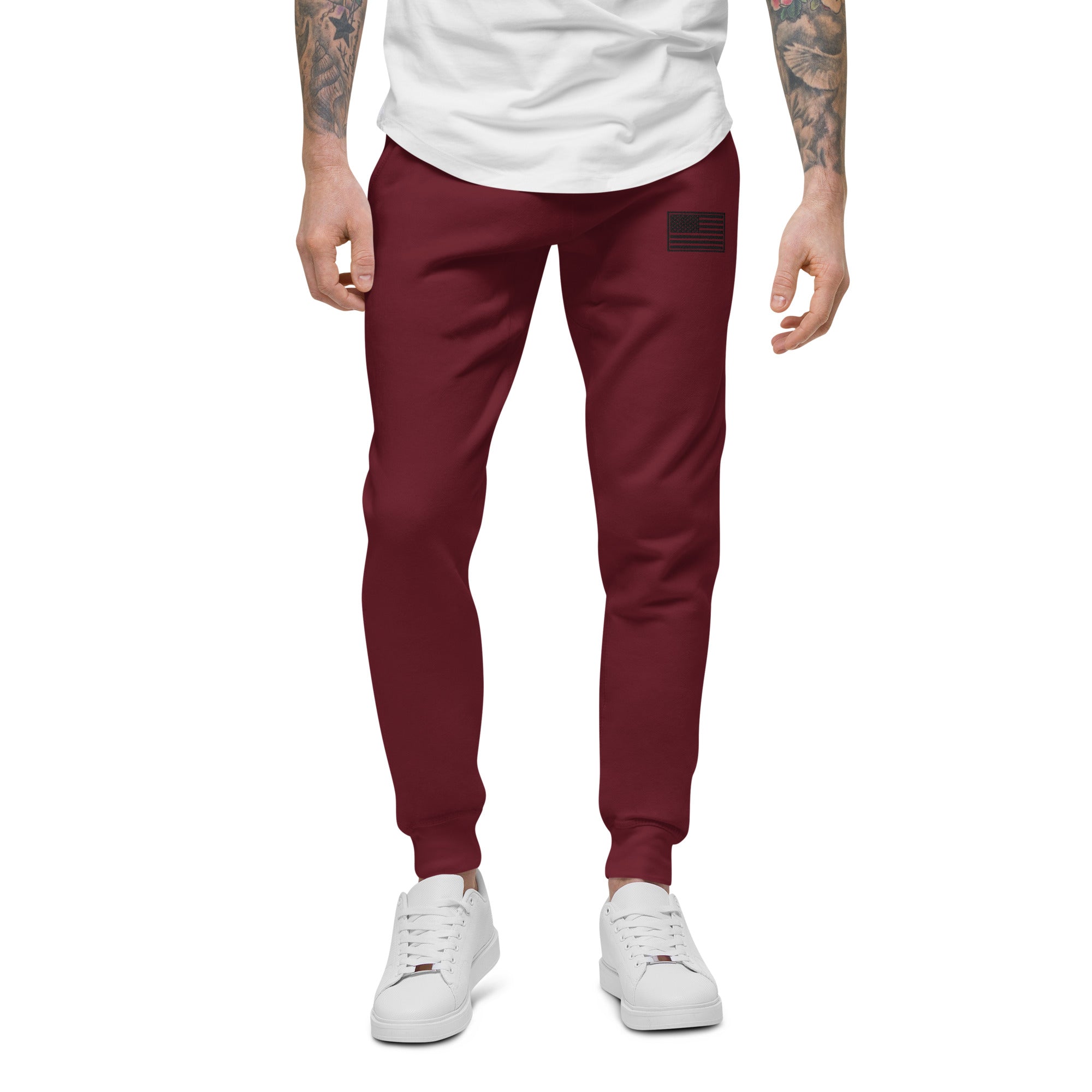 Maroon USA Flag Joggers