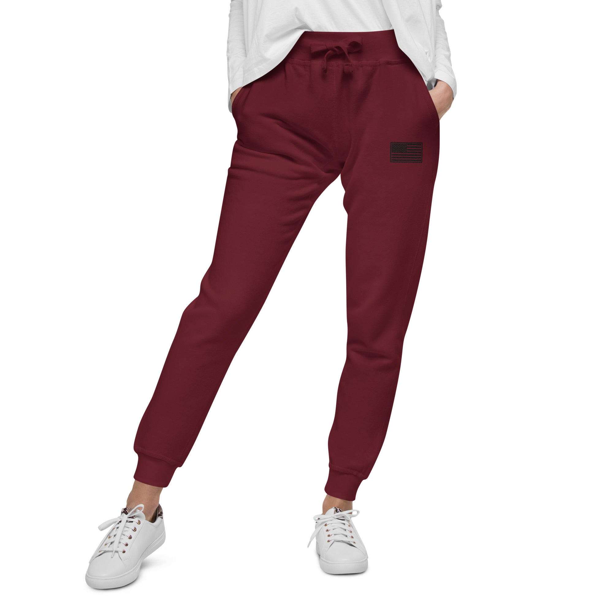 Maroon USA Flag Joggers