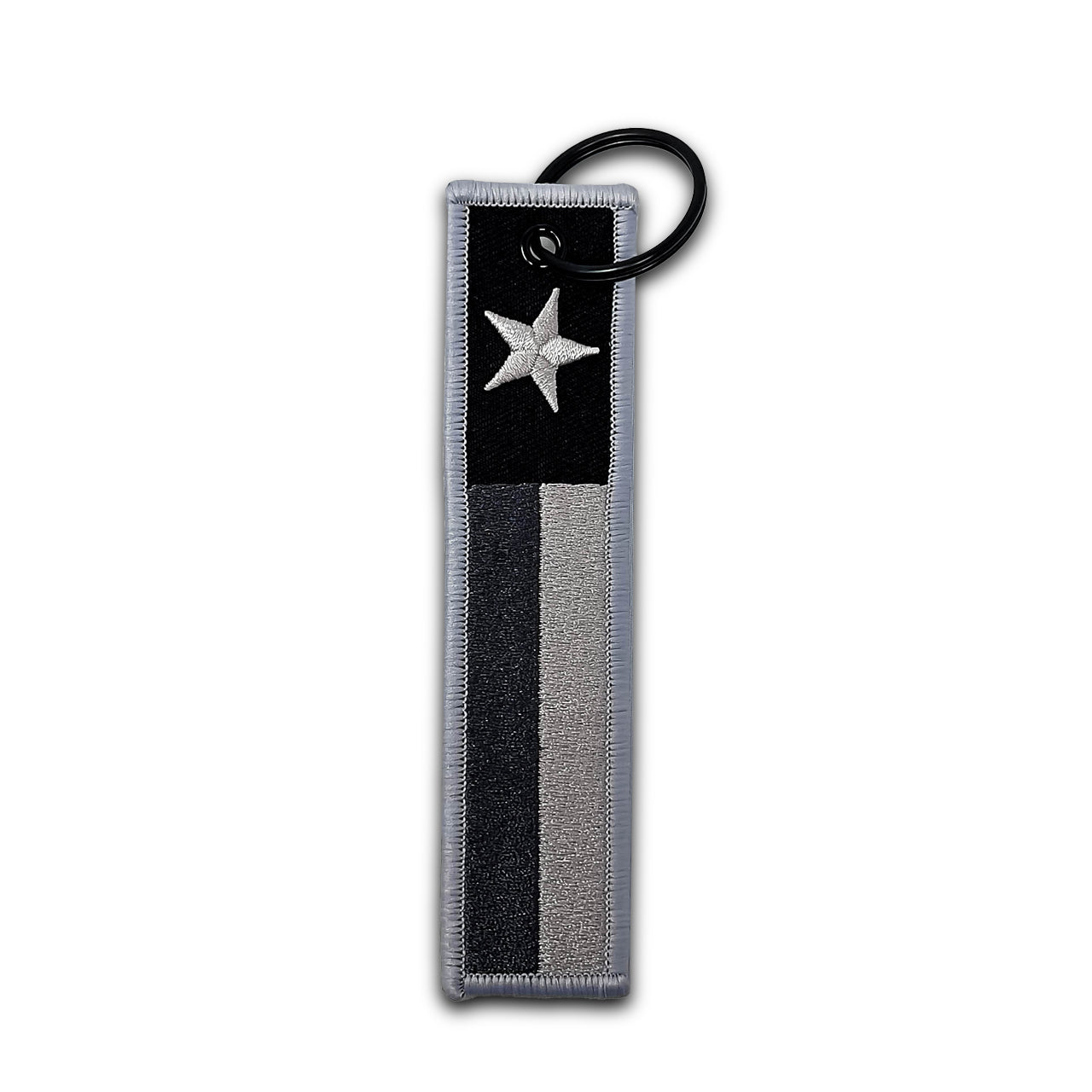 Texas Gray Flag Keytag